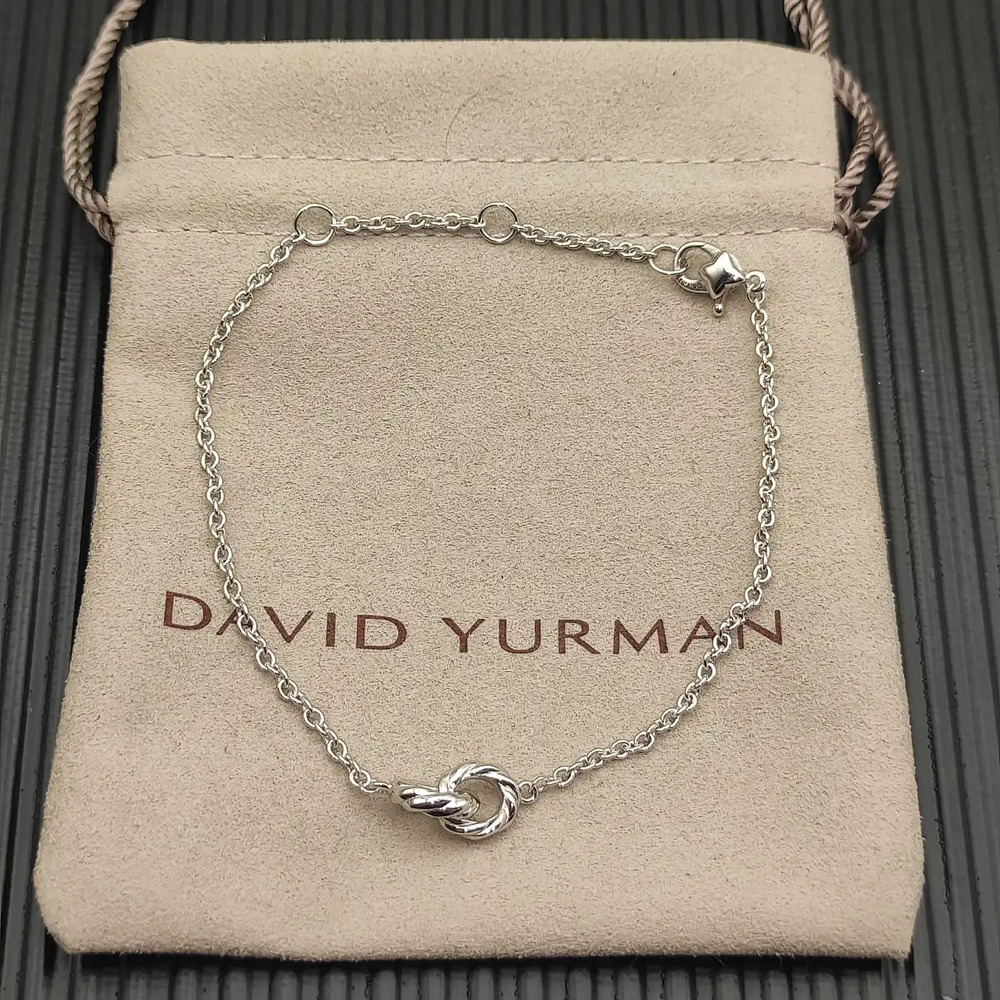 David Yurman Gold Double-Ring Twisted Bracelet